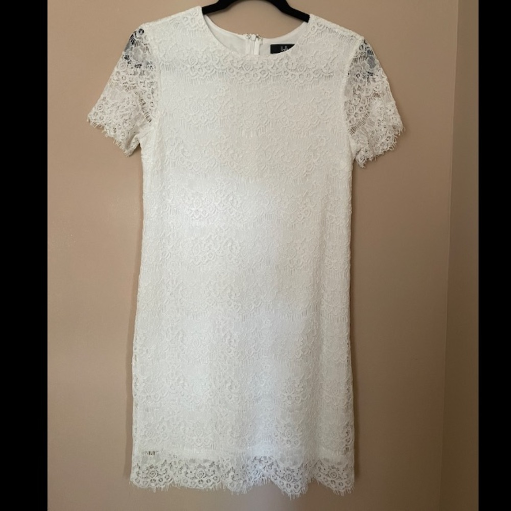 LuLus White Lace Dress Size XS